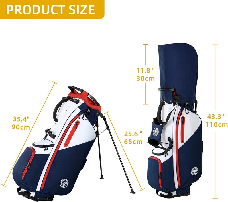 Shopsource Golf Stand Bag 14 Way, Lightweight Golf Bags for Men Women with Stand, Padded Ergonomic Double Strap, Full Length Dividers, Multiple Pockets, Rain Hood - Image 3